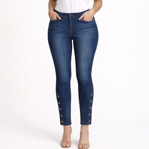 Bold Elements Curvy Skinny Jeans – Size 12 – Dark Wash – Ankle Snap Detail